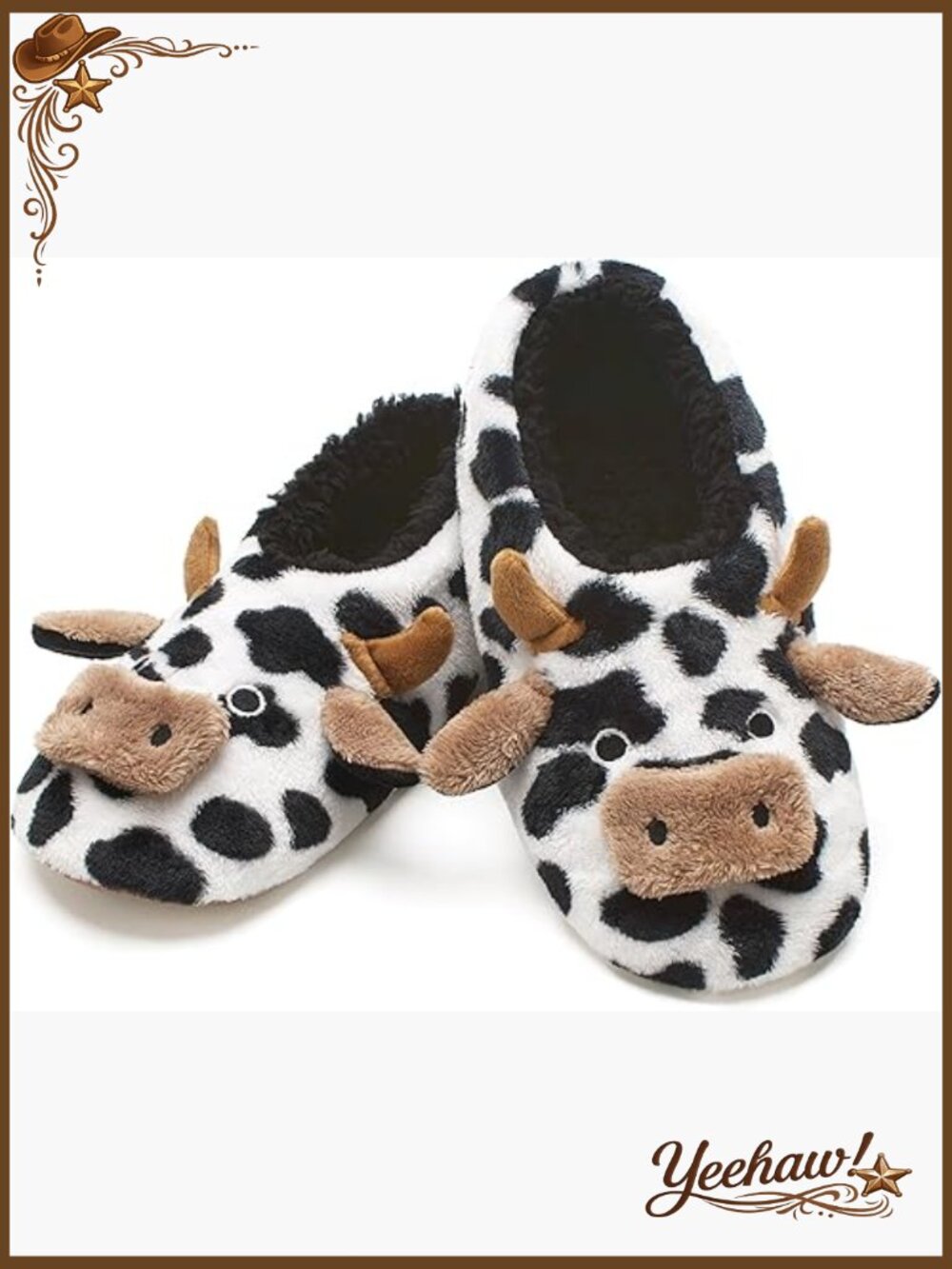 Cute Fuzzy Animal Slippers with Anti-Slip Sole, Cozy House Slippers